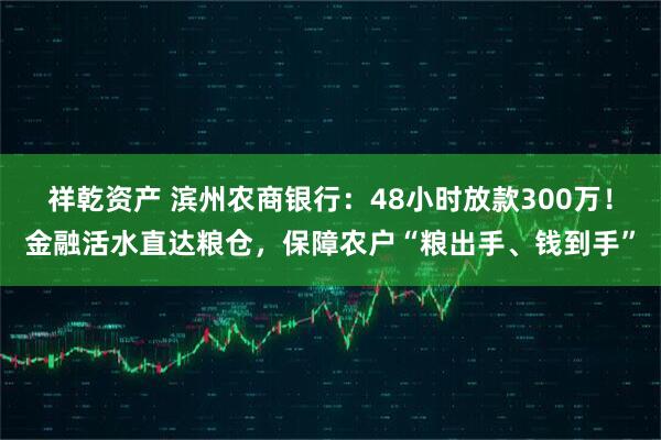 祥乾资产 滨州农商银行：48小时放款300万！金融活水直达粮仓，保障农户“粮出手、钱到手”